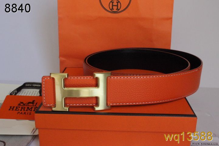 Stylish Hermes Mens Belt with Golden H Buckle Orange Clearance S